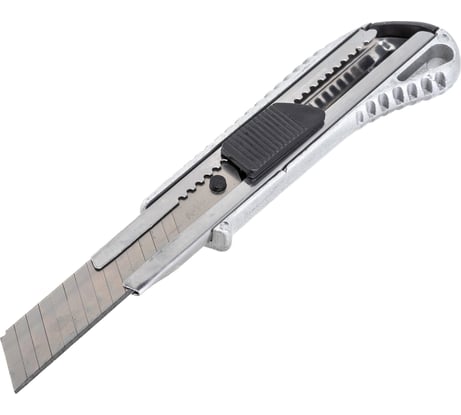 Нож со сменным лезвием Монтажник 18мм, алюминиевый корпус, кнопка Easy Slider 600507
