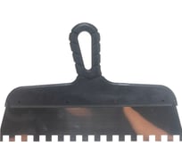 Зубчатый шпатель DECOR 300 мм, ширина 55 мм, толщина 0,38 мм, зуб 10x10 мм, пласт. ручка, нерж.