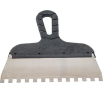 Зубчатый шпатель DECOR 200 мм, ширина 55 мм, толщина 0,38 мм, зуб 8x8 мм, пласт. ручка, нерж. сталь