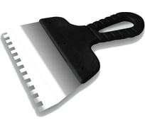 Зубчатый шпатель DECOR 350 мм, ширина 55 мм, толщина 0,38 мм, зуб 6x6 мм, пласт. ручка, нерж. сталь