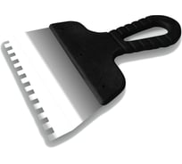 Зубчатый шпатель DECOR 350 мм, ширина 55 мм, толщина 0,38 мм, зуб 10x10 мм, пласт. ручка, нерж.