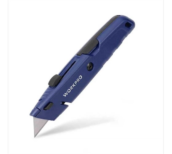 Нож алюминиевый металлический WORKPRO 5 лезвий; синий WP213020 1