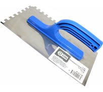 Гладилка ON нержавеющая сталь, 130x270мм, пласт. ручка, зуб 8x8 мм 02-16-108