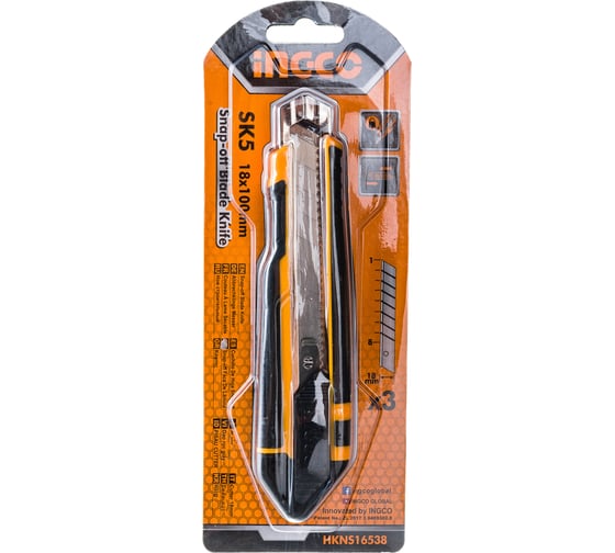 Канцелярский нож INGCO 169х100х18 мм. HKNS16538