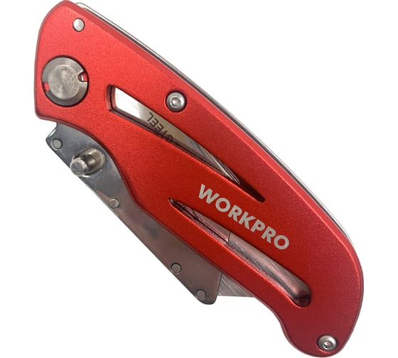 Нож универсальный складной алюминиевый WORKPRO со сменными лезвиями WP211003