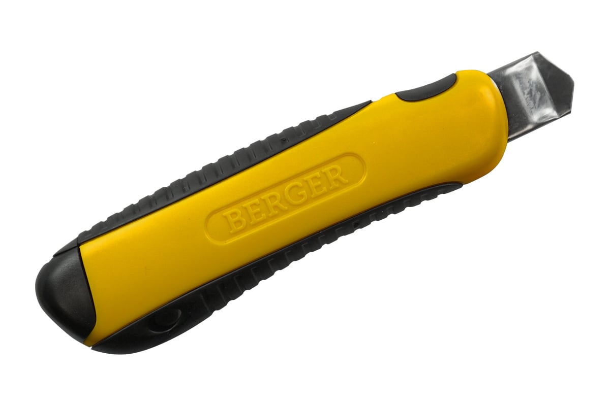 Строительный нож BERGER 18мм, с 3-мя лезвиями в комплекте BG1354 .