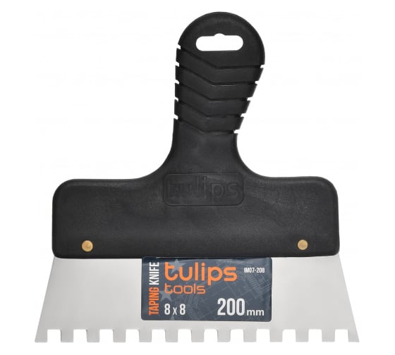 Зубчатый шпатель Tulips tools 200 мм, зуб 8х8 мм IM07-208