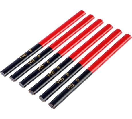 Строительные карандаши  ТУНДРА двухцветные, 180 мм, 6 шт. 2820162