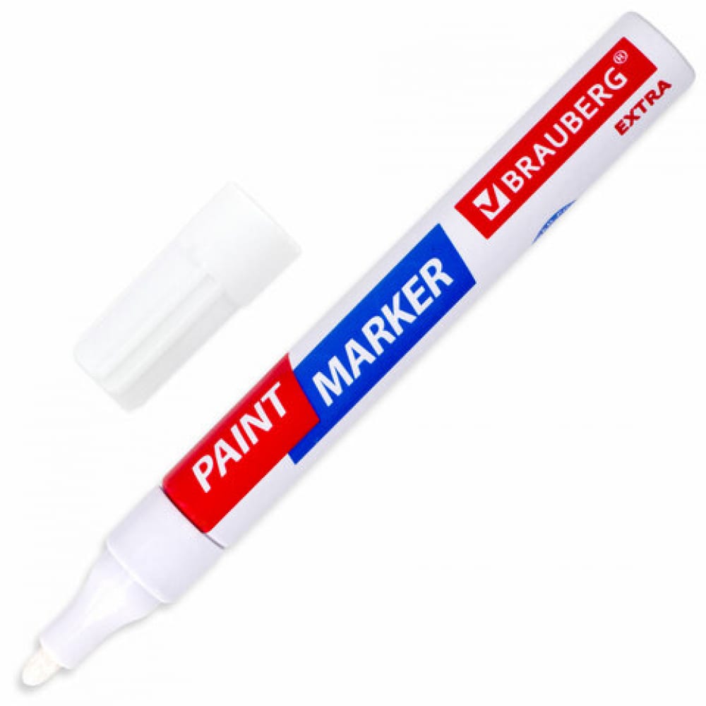 Лаковый маркер-краска BRAUBERG EXTRA paint marker 4 мм, белый .