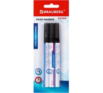 Лаковый маркер-краска BRAUBERG EXTRA paint marker 2 мм, черные, набор 3 шт., 151994