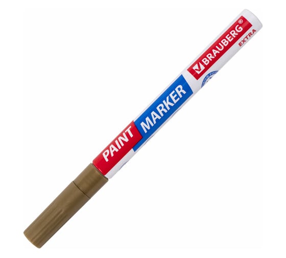 Лаковый маркер-краска BRAUBERG EXTRA paint marker 2 мм, золотой, улучшенная нитро-основа, 151972