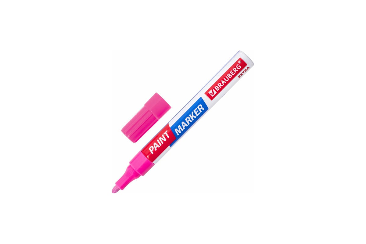 Лаковый маркер-краска BRAUBERG EXTRA paint marker 4 мм, розовый ...