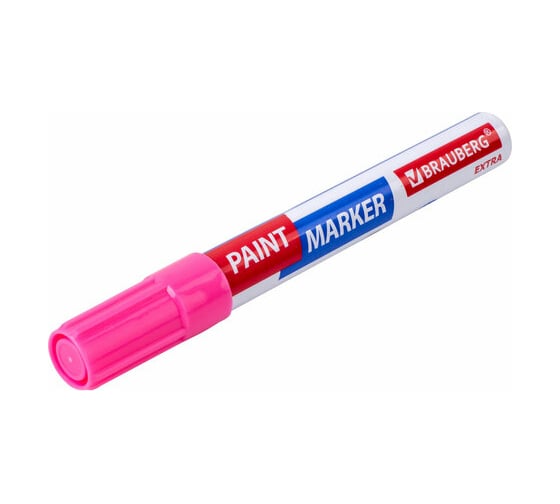 Лаковый маркер-краска BRAUBERG EXTRA paint marker 4 мм, розовый, улучшенная нитрооснова 151986