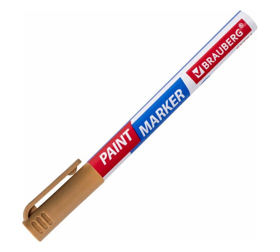 Лаковый маркер-краска BRAUBERG EXTRA paint marker 1 мм, золотой, улучшенная нитро-основа, 151963