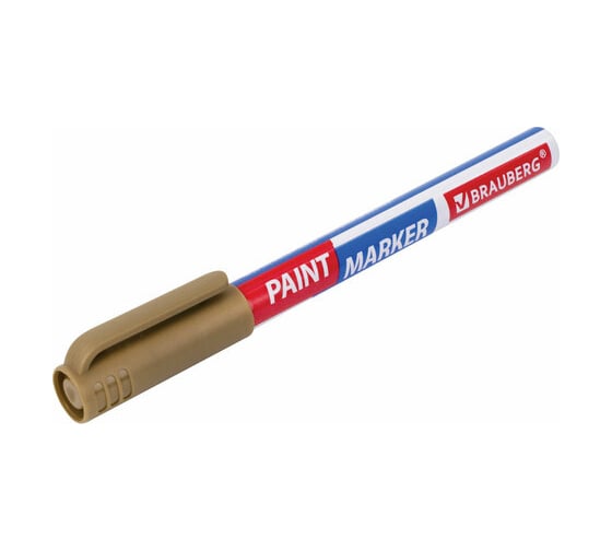 Лаковый маркер-краска BRAUBERG EXTRA paint marker 1 мм, золотой, улучшенная нитро-основа, 151963