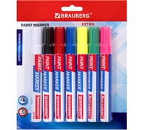 Лаковый маркер-краска BRAUBERG EXTRA paint marker 4 мм, набор 7 цветов, 152001