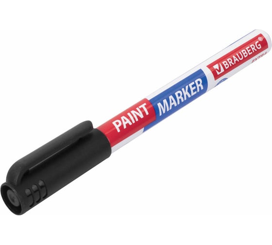 Лаковый маркер-краска BRAUBERG EXTRA paint marker 1 мм, черный, улучшенная нитро-основа, 151960