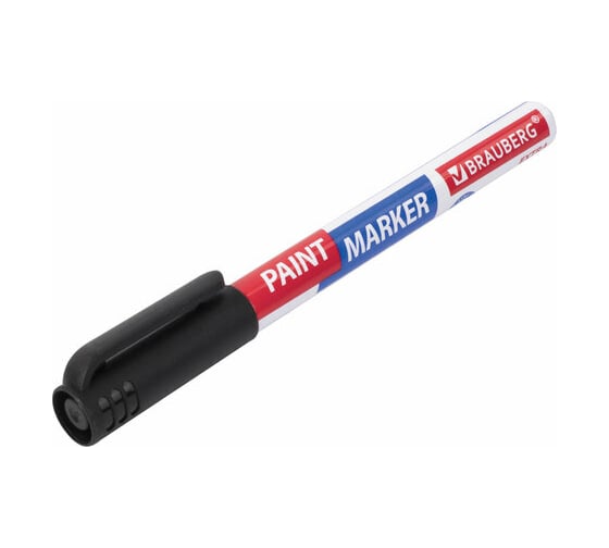 Лаковый маркер-краска BRAUBERG EXTRA paint marker 1 мм, черный, улучшенная нитро-основа, 151960