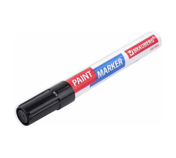 Лаковый маркер-краска BRAUBERG EXTRA paint marker 4 мм, черный, улучшенная нитро-основа, 151979