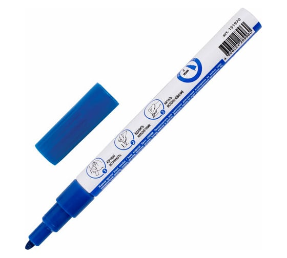 Лаковый маркер-краска BRAUBERG EXTRA paint marker 2 мм, синий, улучшенная нитро-основа, 151970