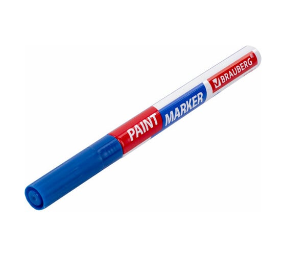Лаковый маркер-краска BRAUBERG EXTRA paint marker 2 мм, синий, улучшенная нитро-основа, 151970