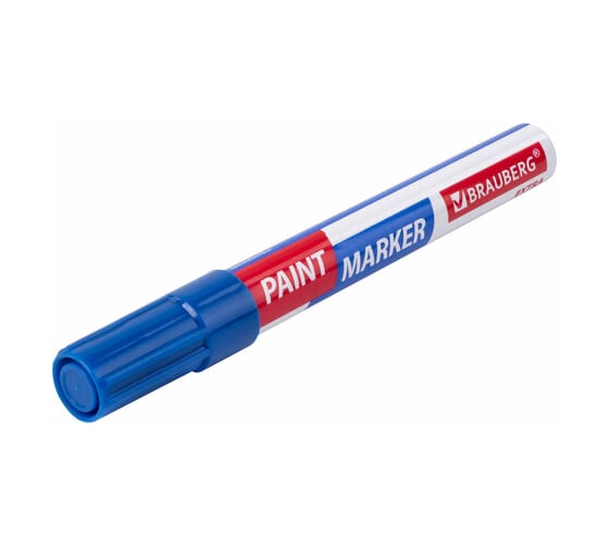 Лаковый маркер-краска BRAUBERG EXTRA paint marker 4 мм, синий, улучшенная нитро-основа, 151983