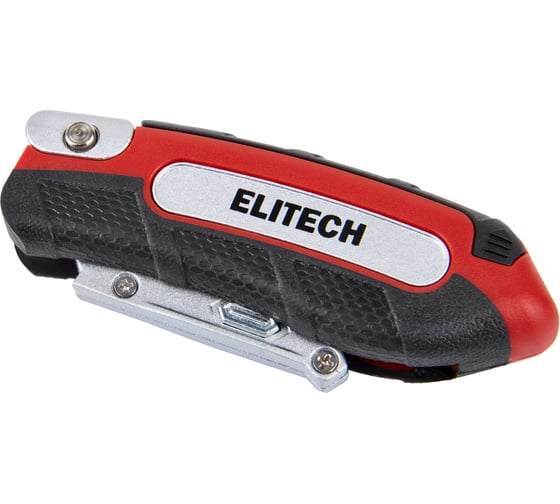Нож строительный складной Elitech трапециевидное лезвие, 3 лезвия в комплекте, цинк и TPR покрытие, сталь SK5 410501 207183