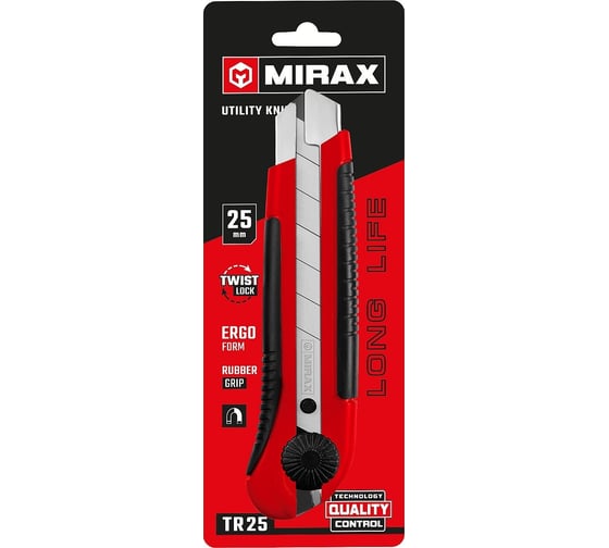 Нож MIRAX с винтовым фиксатором 25 мм 09129
