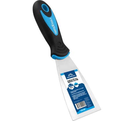 Шпатель vertextools 60мм нержавеющая сталь, двухкомпонентная ручка 1705-060