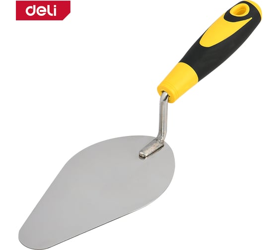 Кельма (мастерок) капля DELI DL509217 175 мм, нержавеющая сталь, прорезиненная рукоятка 168450 1