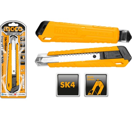 Канцелярский  нож INGCO 100х18 мм HKNS16218