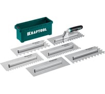 Набор нержавеющих гребенок KRAFTOOL 6 шт, со сменной 2к ручкой, 280x115 мм 33268-H6