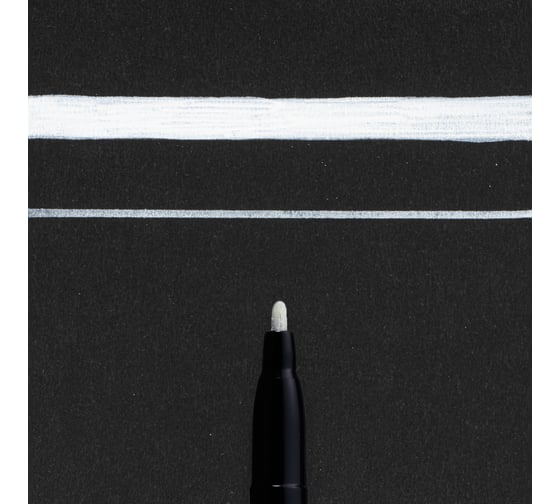 Маркер SAKURA Pen-Touch тонкий стержень, 1.0мм, Белый 42300(SE)