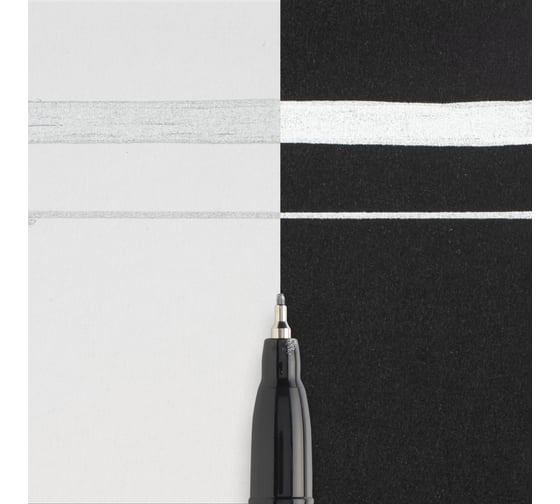 Маркер SAKURA Pen-Touch супертонкий стержень, 0.7мм, Серебряный 41102