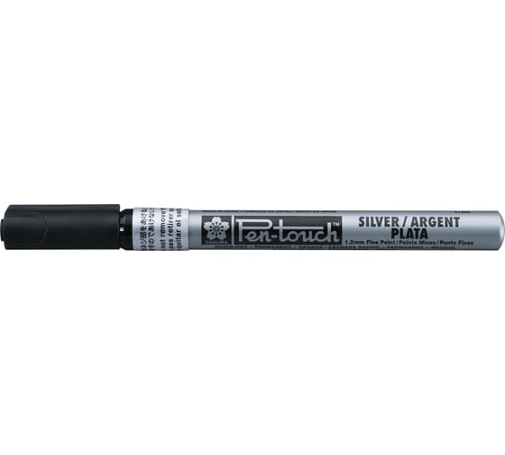 Маркер SAKURA Pen-Touch тонкий стержень, 1.0мм, Серебряный 41302(SE)