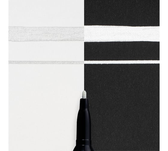 Маркер SAKURA Pen-Touch тонкий стержень, 1.0мм, Серебряный 41302(SE)
