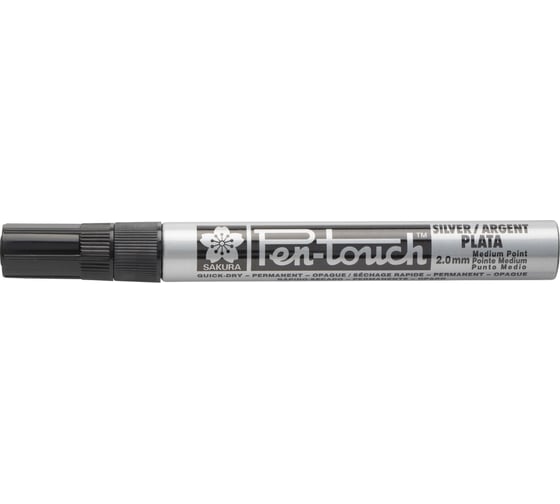 Маркер SAKURA Pen-Touch тонкий стержень, 2.0мм, Серебряный 41502