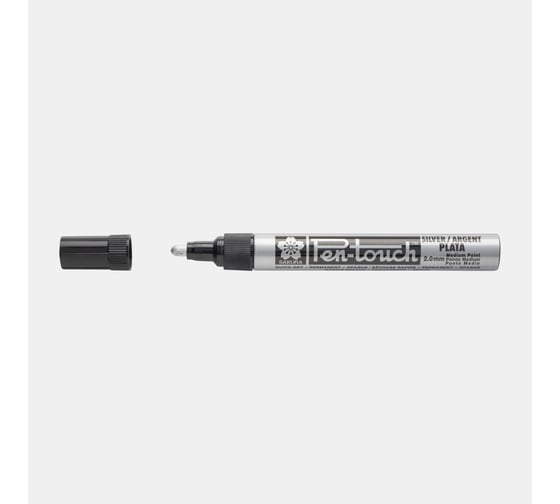 Маркер SAKURA Pen-Touch тонкий стержень, 2.0мм, Серебряный 41502