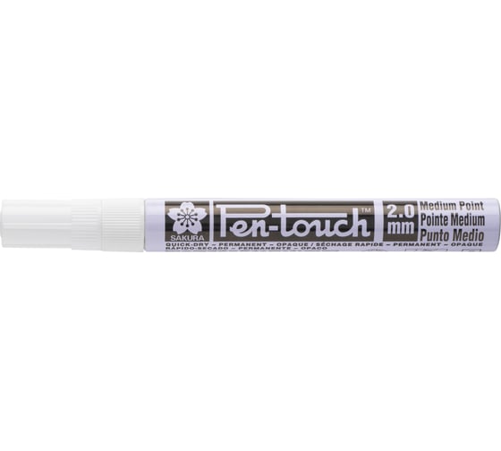 Маркер SAKURA Pen-Touch тонкий стержень, 2.0мм, Белый 42500