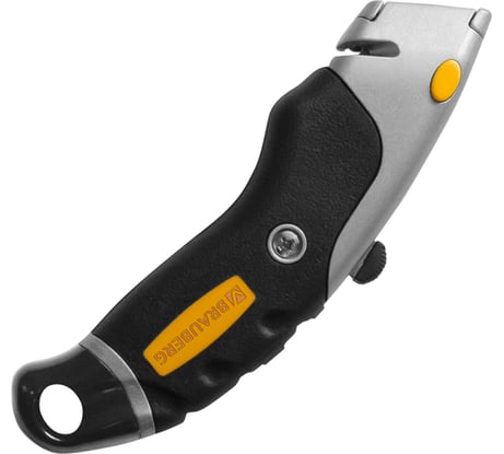 Нож универсальный мощный алюминиевый BRAUBERG Heavy duty M, автофиксатор, резиновые вставки 238736