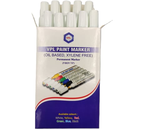 Маркер VPL по металлу и нержавеющей стали Paint Marker белый, упаковка 10 шт. VPLMT6000-W