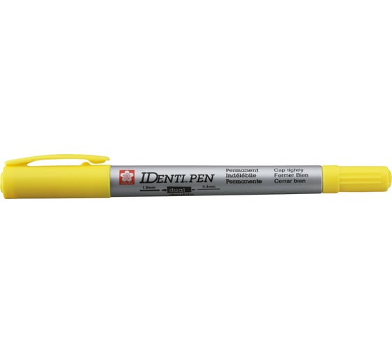 Маркер SAKURA Identi Pen двусторонний, перманентный, стержень 0.4-1.0мм, Желтый XYK-T 3 1