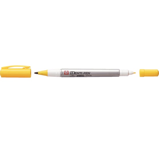 Маркер SAKURA Identi Pen двусторонний, перманентный, стержень 0.4-1.0мм, Желтый XYK-T 3