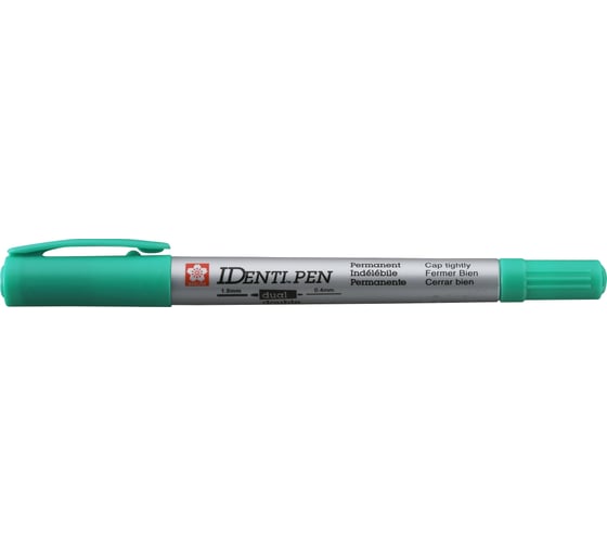Маркер SAKURA Identi Pen двусторонний, перманентный, стержень 0.4-1.0мм, Зеленый XYK-T 29