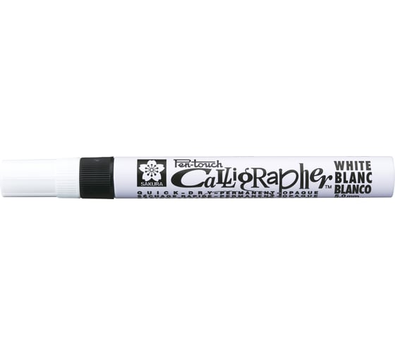 Маркер SAKURA Pen-Touch Calligrapher средний стержень 5.0мм, Белый XPFK-C 50 1