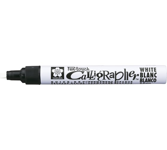 Маркер SAKURA Pen-Touch Calligrapher средний стержень 5.0мм, Белый XPFK-C 50