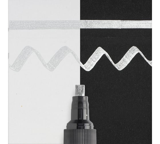 Маркер SAKURA Pen-Touch Calligrapher средний стержень 5.0мм, Серебряный XPFK-C 53