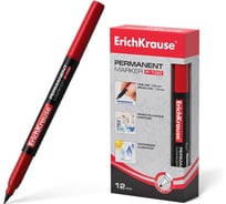 Перманентный маркер ErichKrause P-100, цвет чернил красный 12843