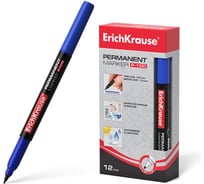 Перманентный маркер ErichKrause P-100, цвет чернил синий 12842
