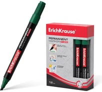 Перманентный маркер ErichKrause P-300 цвет чернил зеленый, в коробке по 12 шт. 4784